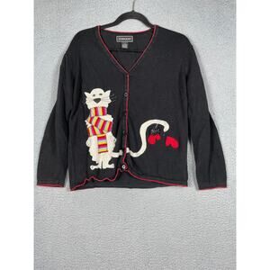 Terazzo Women's Christmas Sweater Polar Bear Cat Size S